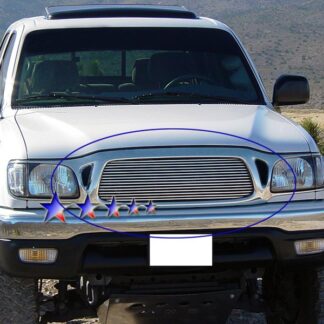 GR20HEC65A Polished Horizontal Billet Grille | 2001-2004 Toyota Tacoma  Center Section Only (MAIN UPPER)