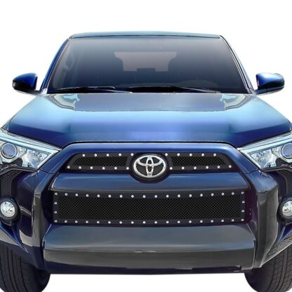 Black Powder Coated 1.8 mm Wire Mesh Rivet Style Grille | Toyota 4Runner Not For Limited Edition (MAIN UPPER + LOWER BUMPER)