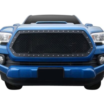 Black Powder Coated 1.8 mm Wire Mesh Rivet Style Grille | Toyota Tacoma Not Fit With Front Sensor (MAIN UPPER)