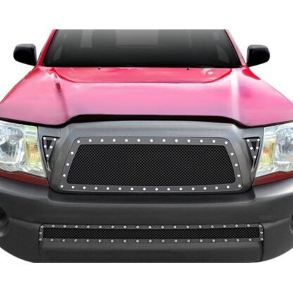 Black Powder Coated 1.8 mm Wire Mesh Rivet Style Grille | Toyota Tacoma  (LOWER BUMPER)