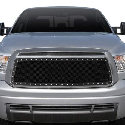Black Powder Coated 1.8 mm Wire Mesh Rivet Style Grille | Toyota Tundra 1 PC Without Logo Show (MAIN UPPER)