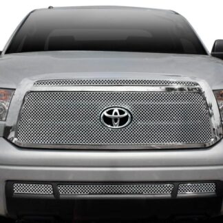 Chrome Polished Wire X Mesh Grille 2010-2013 Toyota Tundra  Main Upper 1 PC With Logo Show