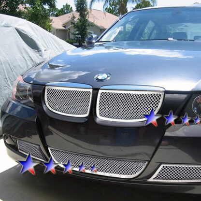 Chrome Polished Wire Mesh Grille 2006-2007 BMW 330I  Lower Bumper