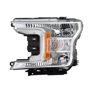 ( POE ) Ford F150 18-20 (XL XLT Lariat Model) Halogen Headlight Light - Low Beam-H11(Included) ; High Beam-HB3(Included) ; Signal-7444NA(Included) - OE Chrome Left