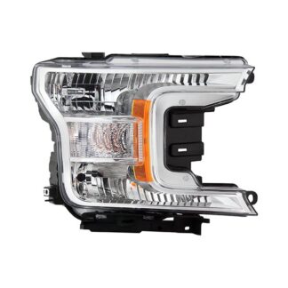 ( POE ) Ford F150 18-20 (XL XLT Lariat Model) Halogen Headlight Light - Low Beam-H11(Included) ; High Beam-HB3(Included) ; Signal-7444NA(Included) - OE Chrome Right