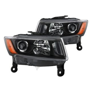 Jeep Grand Cherokee 2014-2016 OEM Style Headlights - Low Beam-H1(Included) ; High Beam-HB3(Not Included) ; Signal-7444NA(Not Included) - Left and Right - Black