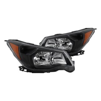 Subaru Forester 2014-2016 Halogen Models Only OEM Style Headlights - Left and Right - Low Beam-H11(Not Included) ; High Beam-9005(Not Included) ; Signal-7440A(Not Included) - Black
