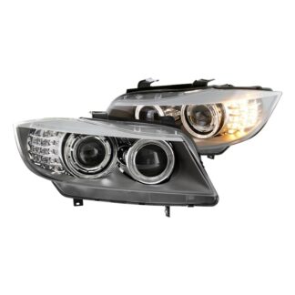 ( OE ) BMW E90 E91 3 Series 08-13 4Dr Halogen Projector Headlights - OE Black