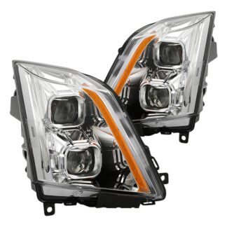 ( Akkon ) Cadillac CTS 08-12 / CTS-V 09-12 Halogen Only ( Don‘t fit HID Model ) DRL Light Bar Projector Headlights - Low Beam-H7(Included) ; High Beam-H7(Included) ; Signal-LED - Chrome