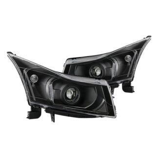 ( Akkon ) Chevy Cruze 11-14 Projector Headlights – Black – Low Beam – H7(Included) ; High Beam – H7(Included) ; Signal – 7443(Included)