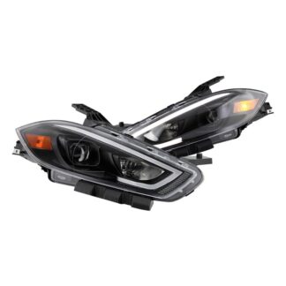 ( Akkon ) Dodge Dart 13-16 HID Models Only (Do not Fit Halogen models ) DRL Light Bar Projector Headlights –  Low Beam-D3S(Not Included) ; High Beam-D3S(Not Included) ; Signal-7443NA(Included) – Black