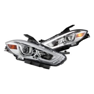 ( Akkon ) Dodge Dart 13-16 HID Models Only (Do not Fit Halogen models ) DRL Light Bar Projector Headlights - Low Beam-D3S(Not Included) ; High Beam-D3S(Not Included) ; Signal-7443NA(Included) - Chrome