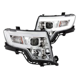 ( Akkon ) Ford Edge 2007-2010 LED Light Bar Projector Headlights - Low Beam-H7(Included) ; High Beam-H1(Included) ; Signal-3157NA(Included) - Chrome