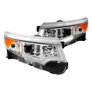 ( Akkon ) Ford Edge 11-14 Halogen Models only (Don‘t Fit Xenon HID Models ) DRL Light Bar Projector Headlights – Low Beam-H7(Included) ; High Beam-H1(Included) ; Signal-3457A(Included) – Chrome