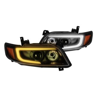 ( Akkon ) Infiniti FX35 FX45 03-08 (  Bulbs and  Ballast Not Included – Swap Off Old Lamp) DRL Light Bar Switch-Back Projector Headlights – Low Beam-D2S(Not Included) ; High Beam-D2S(Not Included) ; Signal-7440A(Included) –  Black