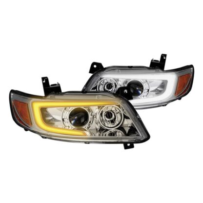 ( Akkon ) Infiniti FX35 FX45 03-08 ( Bulbs and Ballast Not Included - Swap Off Old Lamp) DRL Light Bar Switch-Back Projector Headlights - Low Beam-D2S(Not Included) ; High Beam-D2S(Not Included) ; Signal-7440A(Included) - Chrome