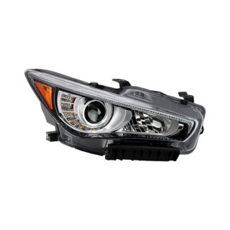 ( POE ) Infiniti Q50 14-17 4Dr HID (w/o Adaptive) Projector Headlights - Low Beam-LED ; High Beam-LED - OE Right