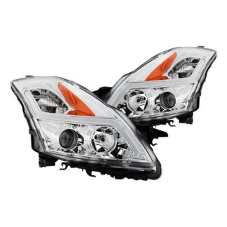 ( Akkon ) Nissan Altima 07-09 Sedan Halogen Model Only ( Not Compatible With Xenon/HID Model ) LED Light Bar Projector Headlights  - Low Beam - H7(Included) ; High Beam - H1(Included) ; Signal - 3457(Included) - Chrome
