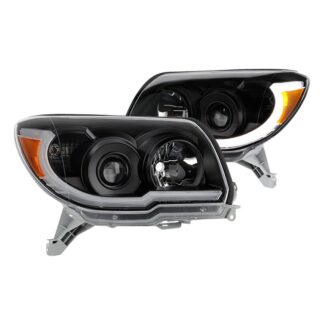 ( Akkon ) Toyota 4Runner 2006-2009 LED Light Bar Projector Headlights - Black - Low Beam - H11(Included) ; High Beam - HB3(Included) ; Signal-1156A(Included)