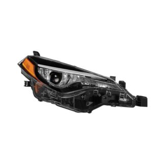 ( OE ) Toyota Corolla 17-18 Passenger Side LED Single Projector Headlights - Low Beam-LED ; High Beam-LED ; Signal-7444NA(Included) - OE Right