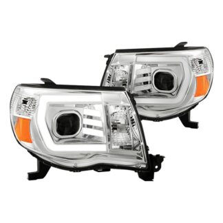 Toyota Tacoma 05-11 LED Light Bar Projector Headlights - Low Beam-HB2(Included) ; High Beam-HB2(Included) ; Signal-4157NAK(Not Included) - Chrome