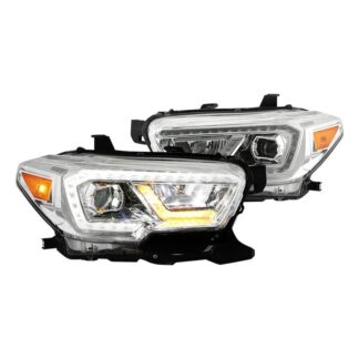 ( Akkon ) Toyota Tacoma 2016-2019 SR & SR5 Models only ( Do Not Fit TRD Models ) Full LED DRL Projector Headlights -( Low Beam – LED 40000cd ) ( High Beam – LED 50000cd ) – Chrome