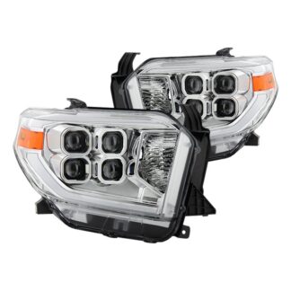 Toyota Tundra 2014-2017 / 2018 Tundra ( will only fit SR and SR5 Model ) Full LED Headlights – Low Beam-LED ; High Beam-LED ; Signal-4157NA(Included) – Chrome