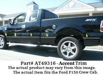 Stainless Steel Side Accent Trim 12Pc Fits 2009-2014 Ford F-150 AT49316 QAA