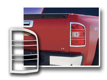 Chrome ABS Tail Light Bezels 2Pc Fits 2007-2012 Chevrolet Silverado TL47181 QAA