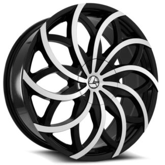 Azara Wheels | Model AZA-504 Gloss Black Machined | 22x8.5 - 5x114.3 / 5x120