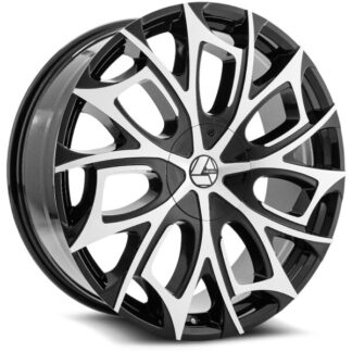 Azara Wheels | Model AZA-512 Gloss Black Machined | 20X8.5 - 5X108 / 5X114.3