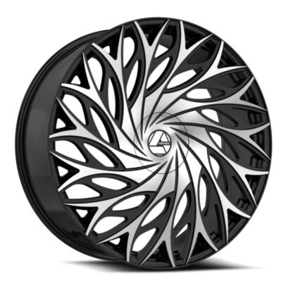 Azara Wheels | Model AZA-525 Gloss Black Machined | 24x9 - 6x135 / 6x139.7