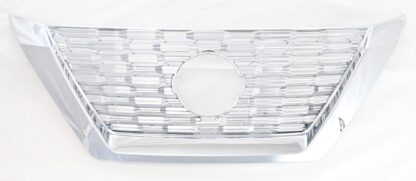 ABS524 21-23 Nissan Rogue Fits grille W/ or W/O Camera 1 PC Chrome Patented Clip-On W/Tape Patented Grille Overlay
