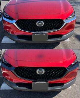 ABS6575BLK 20-23 Mazda CX-30 2 PCS Gloss Black Tape-on Patented Grille Overlay