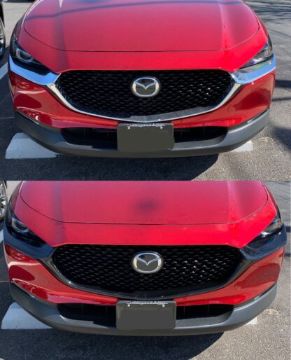 ABS6575BLK 20-23 Mazda CX-30 2 PCS Gloss Black Tape-on Patented Grille Overlay