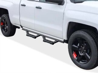Nerf Bar M3 Black | 2007-2018 Chevy/GMC Silverado/Sierra 1500 Extended Cab/Double Cab (Incl. 2019 Silverado 1500 LD & 2019 Sierra 1500 Limited)  2007-2019 Chevy/GMC Silverado/Sierra 2500 HD/3500 HD Extended Cab/Double Cab (Incl. Diesel models with DEF tanks|Not For 07 Classic Model) (Pair)