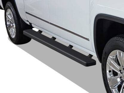 iStep 5 Inch Black | 2007-2018 Chevy/GMC Silverado/Sierra 1500 Crew Cab (Incl. 2019 Silverado 1500 LD & 2019 Sierra 1500 Limited ) 2007-2019 Chevy/GMC Silverado/Sierra 2500 HD/3500 HD Crew Cab (Incl. Diesel Models With DEF Tanks) Not for 07 Classic Model (Pair)