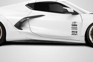 2020-2023 Chevrolet Corvette C8 Carbon Creations Gran Veloce Wide Body Side Skirt Rocker Panel Splitters – 2 Pieces